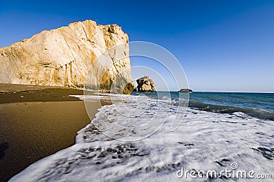 Golden beach of Aphrodite Stock Photo