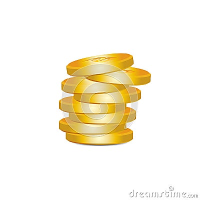 Golden bitcoin bunch. Vector illustration Vector Illustration