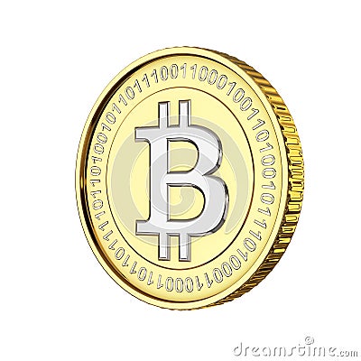 Golden Bitcoin digital currency Stock Photo