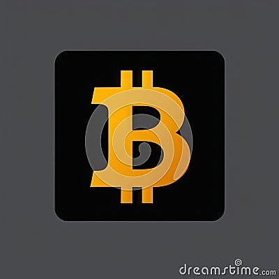 Golden Bitcoin Logo on Black Stock Photo