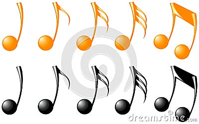 Golden and black music dots Stock Photo