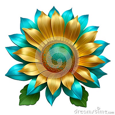 Golden Blooms: Vibrant Sunflower Illustration – Nature's Elegance. Cartoon Illustration