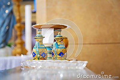 Religion objects in a Catholic Church Stock Photo