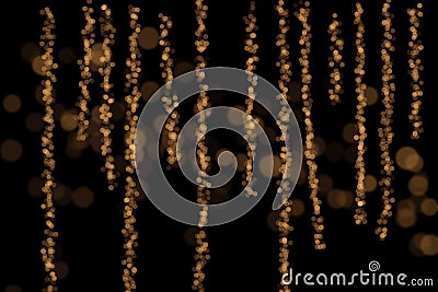Christmas lihgt chains isolated on black background, overlay Stock Photo