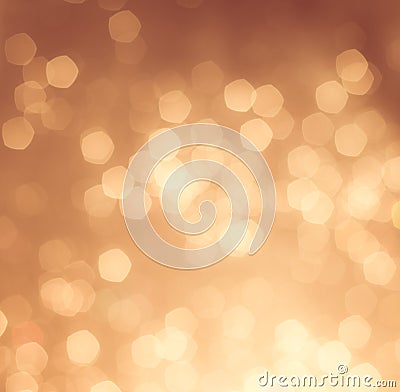 Golden bokeh light background Stock Photo