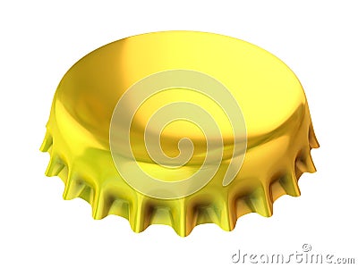 Golden bottle cap 3d illustration Cartoon Illustration