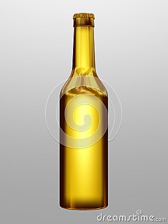 Golden bottle Stock Photo