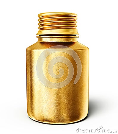 Golden bottle Stock Photo