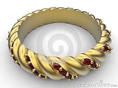 Golden bracelet Cartoon Illustration