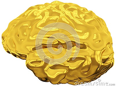 Golden brain Stock Photo