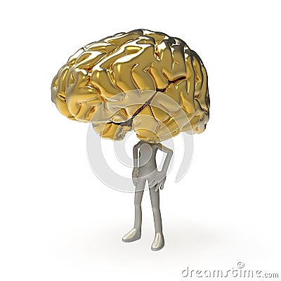 Golden brain Stock Photo