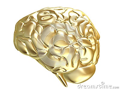 Golden brain Cartoon Illustration