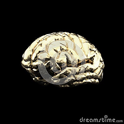 Golden brain Stock Photo