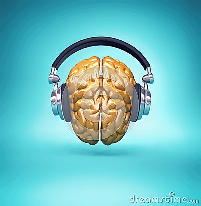 Golden brain music Cartoon Illustration