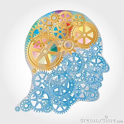 Golden brain Vector Illustration