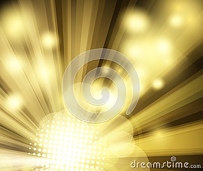 Golden bright disco club background Vector Illustration