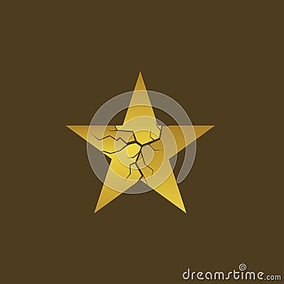 Golden broken star Vector Illustration