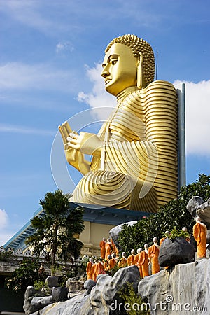 Golden Buddha, Dambulla, Sri Lanka Stock Photo