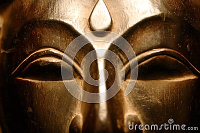 Golden Buddha Face Stock Photo