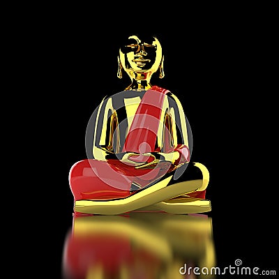 Golden Buddha figurine Stock Photo