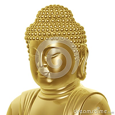 Golden Buddha head Stock Photo