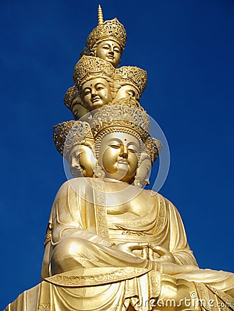 The golden buddha of mt emei Stock Photo
