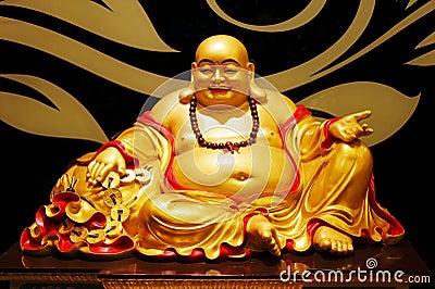 Golden buddha statue Stock Photo