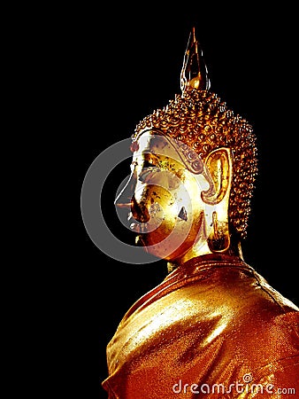The Golden buddha Statue in ChiangMai,TH. Stock Photo