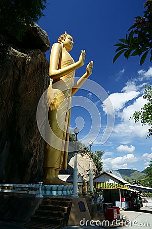 Golden Buddha Statue, Khao Takiab Editorial Stock Photo