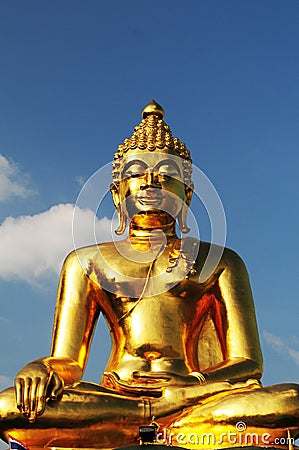 Golden Buddha statue Stock Photo