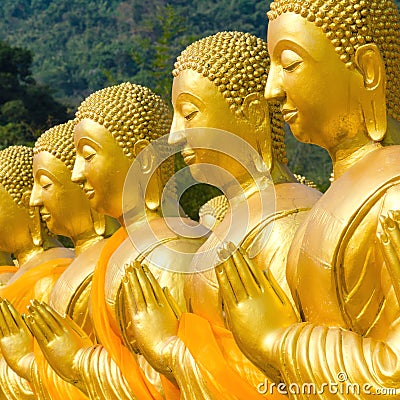 Golden Buddha statue Stock Photo