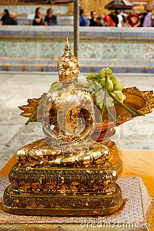 Golden Buddha statue in Thailand Buddha Temple, Bangkok Stock Photo