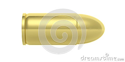 Golden bullet isolated on white background. 3d illustartion Stock Photo