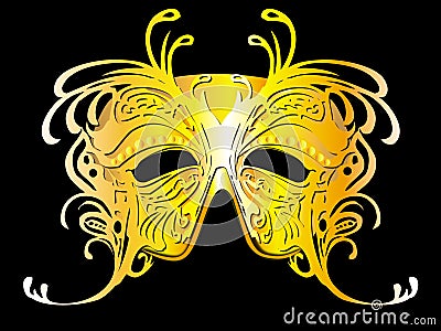 Golden butterfly mask Illustration Stock Photo