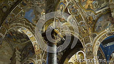 Golden Byzantine mosaics Stock Photo