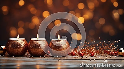 Golden candles in a calm background image Editorial Stock Photo