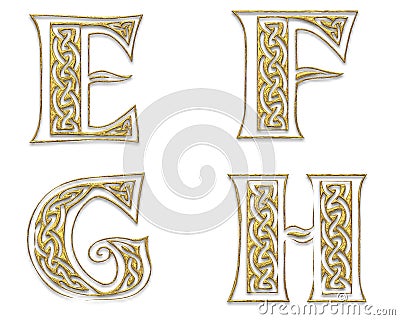 Golden Capital Letters 2 Stock Photo
