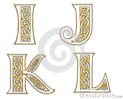 Golden Capital Letters 3 Stock Photo