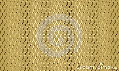 Golden carbon fiber texture. Gold metal hexagon texture steel background. Web design template. Vector Illustration