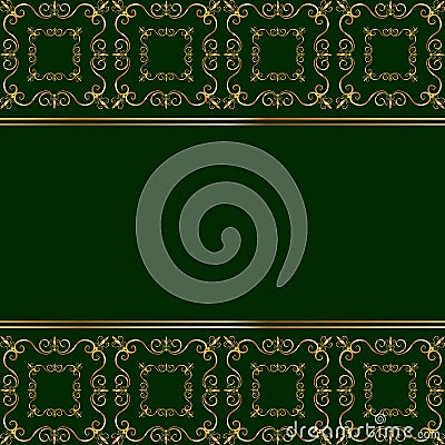 Golden card on green background Stock Photo