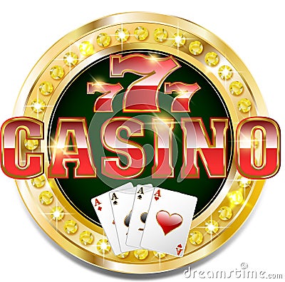 Golden casino banner with brilliants Stock Photo