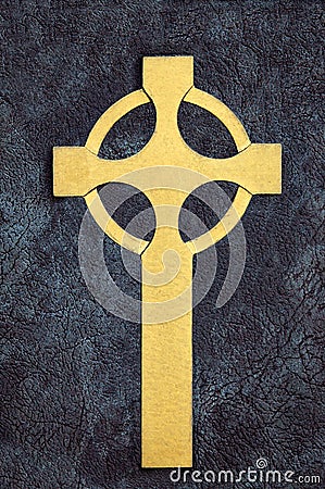Golden Celtic Cross Stock Photo