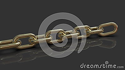 Golden chain 3D rendering Stock Photo