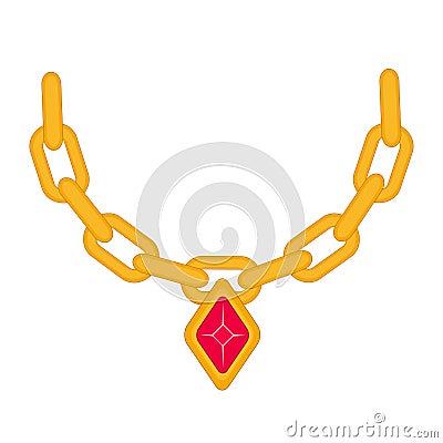 golden chain jewelry icon Vector Illustration