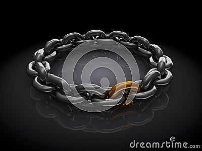 Golden chain link Cartoon Illustration