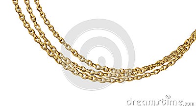 Golden Chain Necklace. Gold Chain. Jewellery Accessory. Vector Illustration