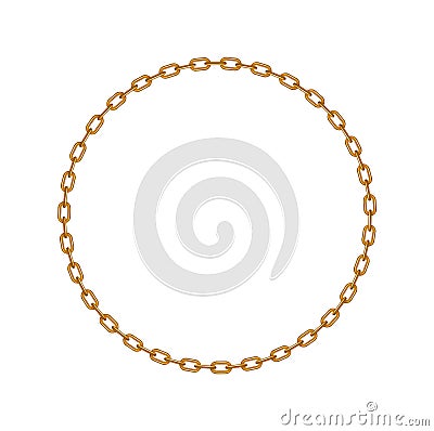 Golden chain in shape of circle Vector Illustration