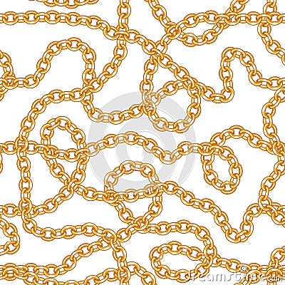 Golden chains seamless pattern. Template for your Vector Illustration