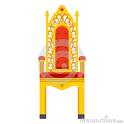 golden chair-throne on a white background. Vector Illustration