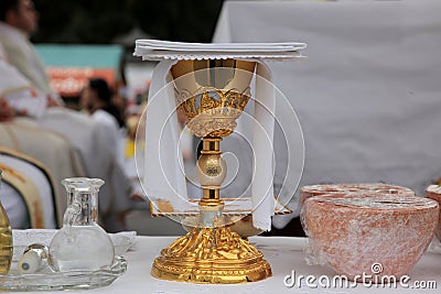 Golden chalice Stock Photo